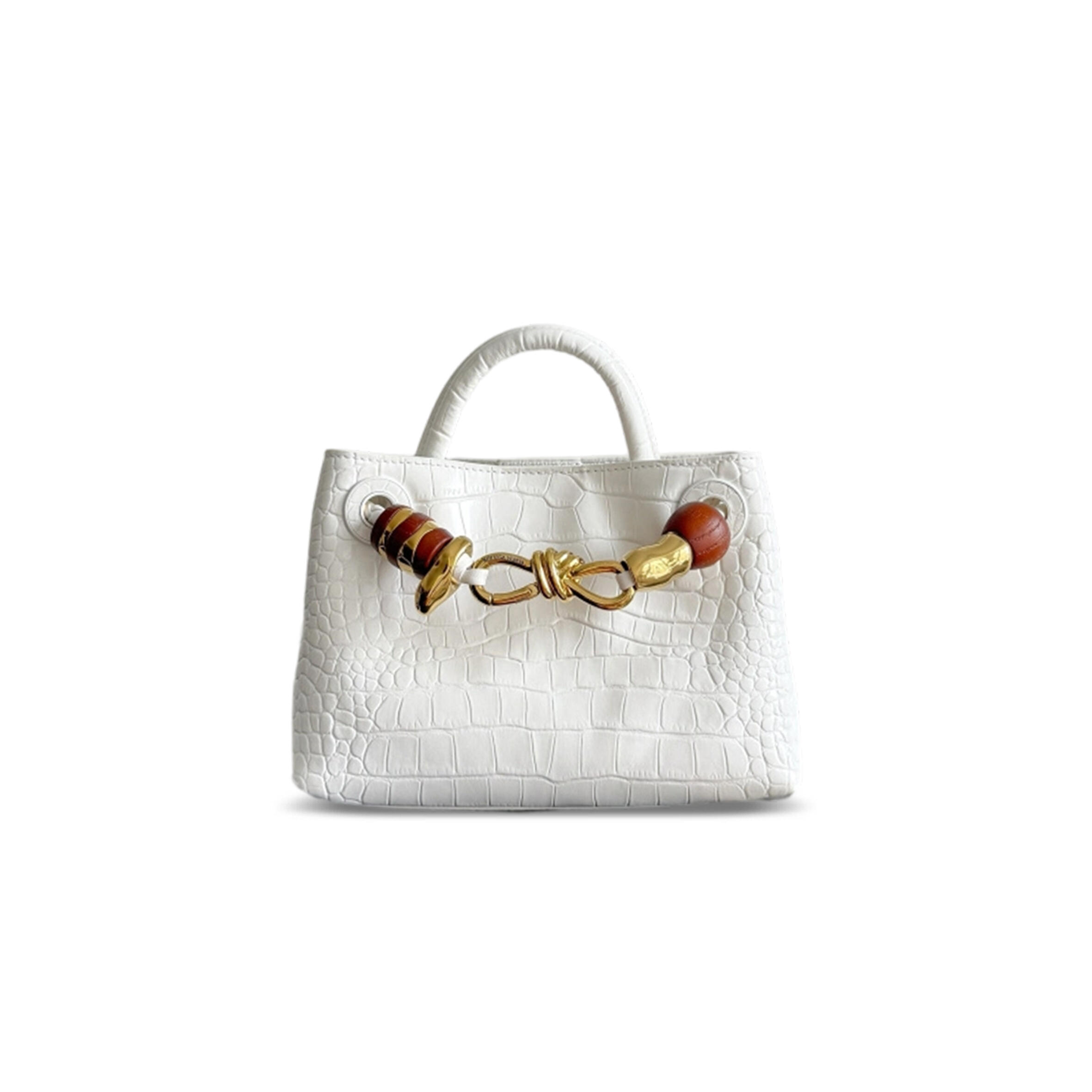 BOTTEGA VENETA MINI ANDIAMO CROCODILE LEATHER 777614 (22*15.5*9cm)